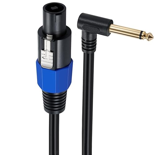 Miniatura 2 de Cable Speakon a 14 mono altavoz - 19.7 in0.5FT TD Speakon a 14 TS adaptador de ángulo recto para altavoces DJPA