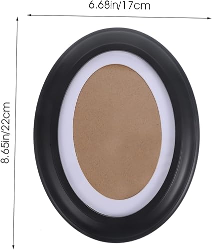 Miniatura 2 de BESPORTBLE Marcos ovalados de 7.02 x 8.58 pulgadas, marcos ovalados negros con montaje de uñas sin costuras y uñas en S, marco de madera ovalada