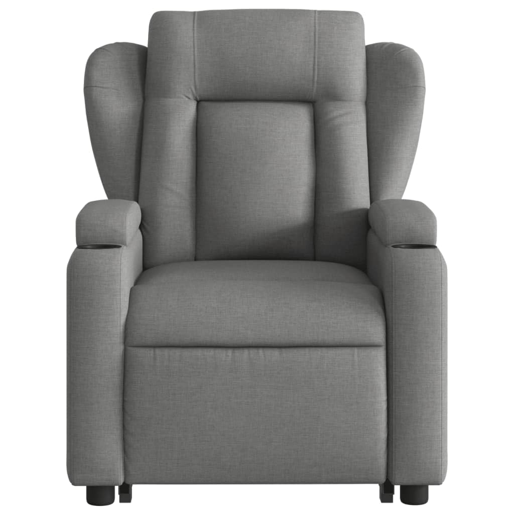 Elektrischer Relaxsessel Dunkelgrau Stoff mit Aufstehhilfe 135° Liegefunktion 77x94,5x100 cm Bequemer TV Lesesessel für Wohnzimmer Schlafzimmer Seniorengerecht