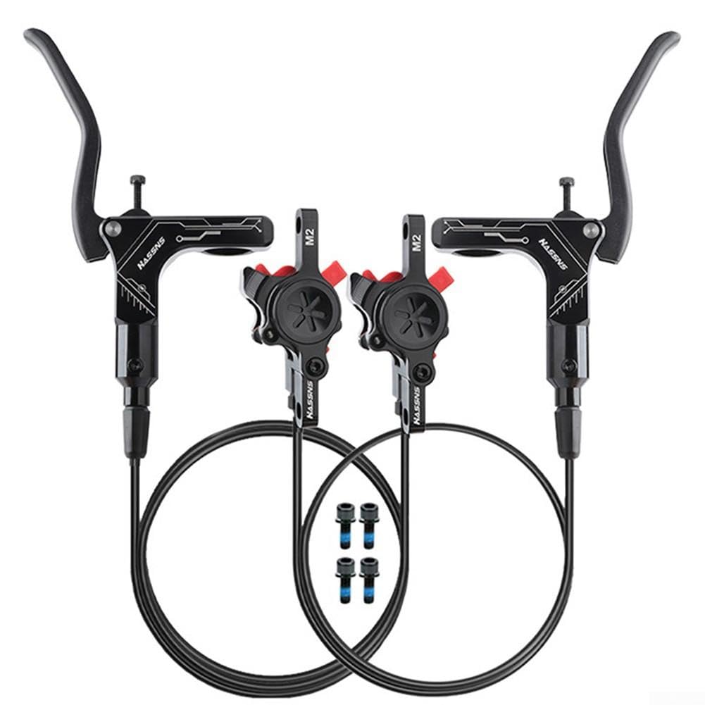 Set freno a disco idraulico doppio pistone 1450mm MTB (viola) | Design a doppio pistone, forza frenante bilanciata, discese sicure, lunghezza tubo 1450 mm, set anteriore e posteriore
