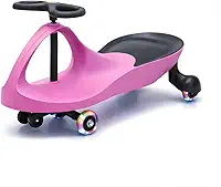 Carrinho Rolima Rodopio Infantil com Led 360° Triciclo Gira Gira Rosa Com Preto Gira Car