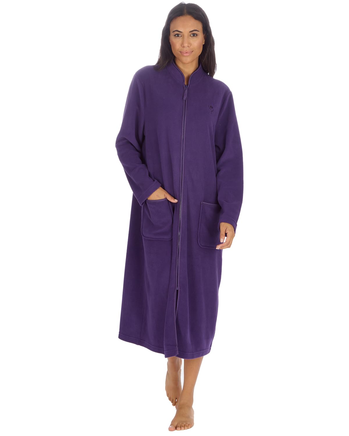 Slumber Hut Ladies Zipped Soft Fleece Dressing Gown 4045 Purple 22-24