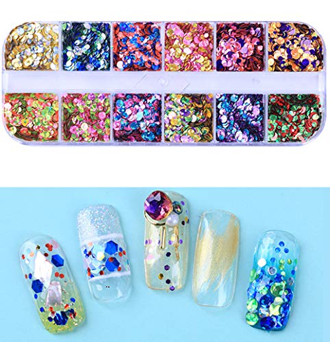 Nagel Pailletten Nail Art Supplies, 4 Boxen Nagel Kunst Strasssteine Kristalle Diamant Nagel Perlen Nails Strass Sticker… – Bild 6