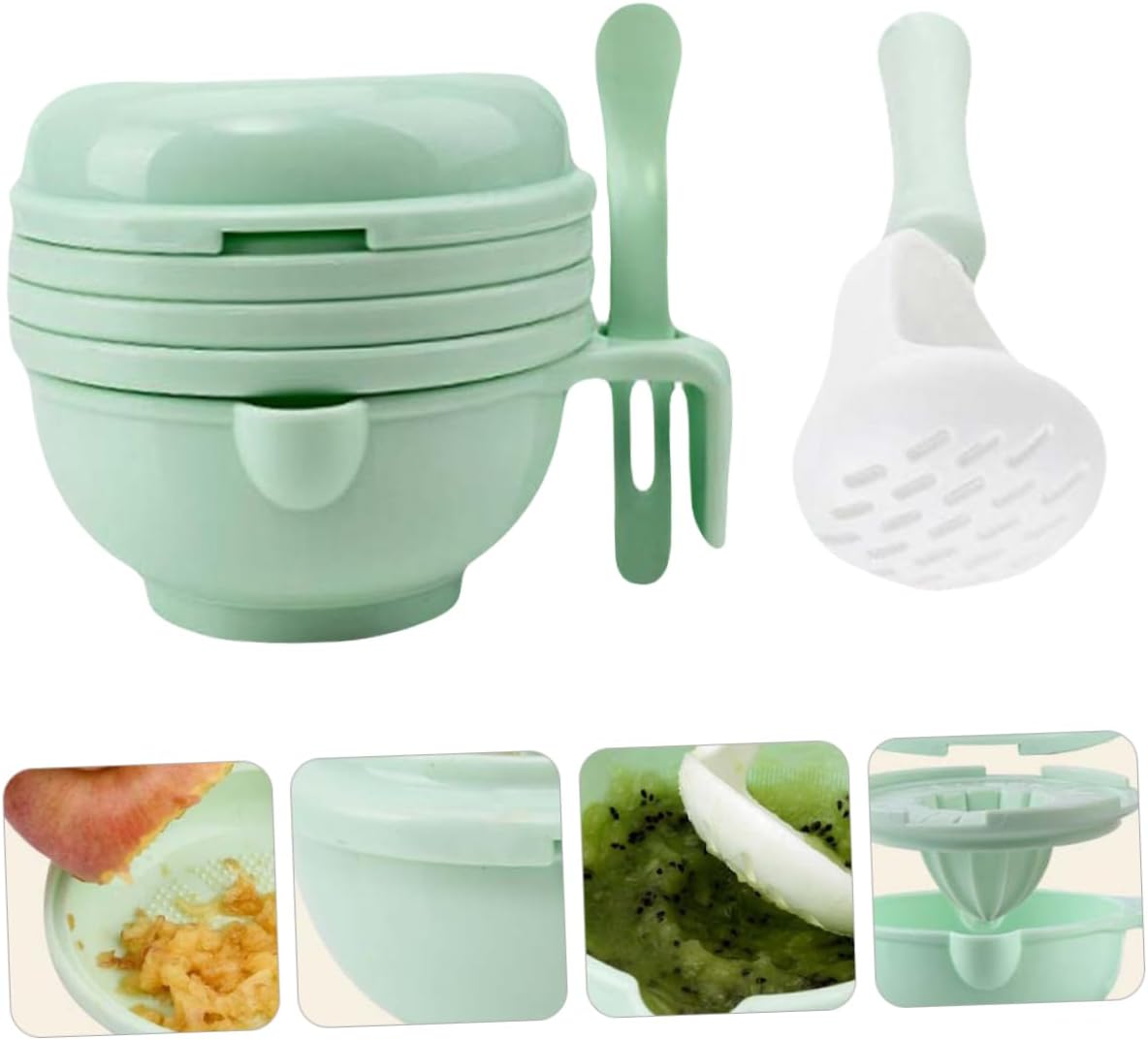 2 Sets Manual Food Grinding Bowl Grinding Bowl for Puree Dishwasher Safe for Months Feeding Tool for Nutritional Needs