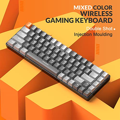 Image of MAGIC-REFINER RK68 60% Wireless Mechanical Keyboard, Bluetooth 5.0 /2.4GHz with 2 in 1 Dual Mode Receiver, Ergonomic Compact Gaming Keyboard 68 Keys Blue Switch for Mac Windows PC