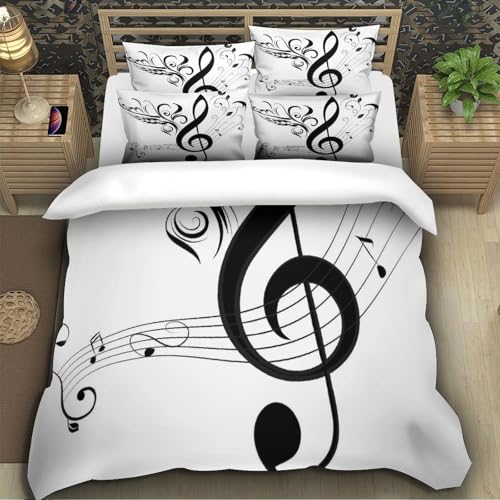 Notes Musicales housse de couette anti-plis super douce lit single 135x200