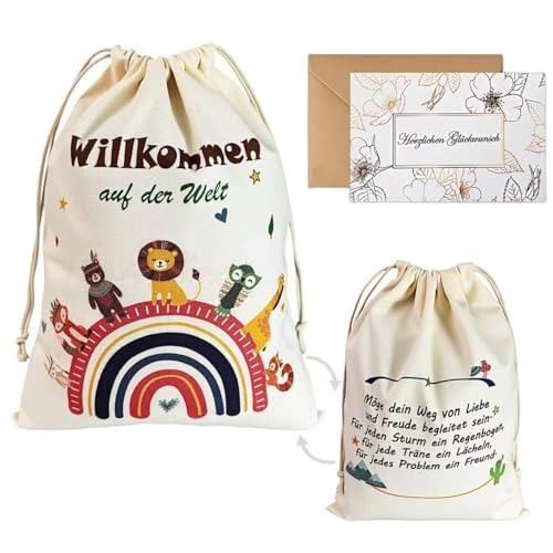 Seutgjie Sacs cadeaux de naissance avec carte de vœux, cadeaux de bébé, emballage pour garçons, filles, femmes enceintes