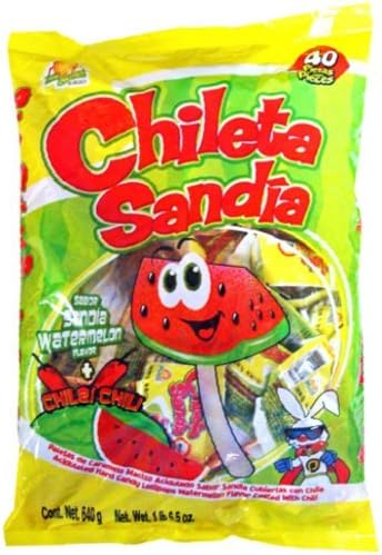El Azteca Chileta Sandia, 40-Count Candies (Pack of 4)