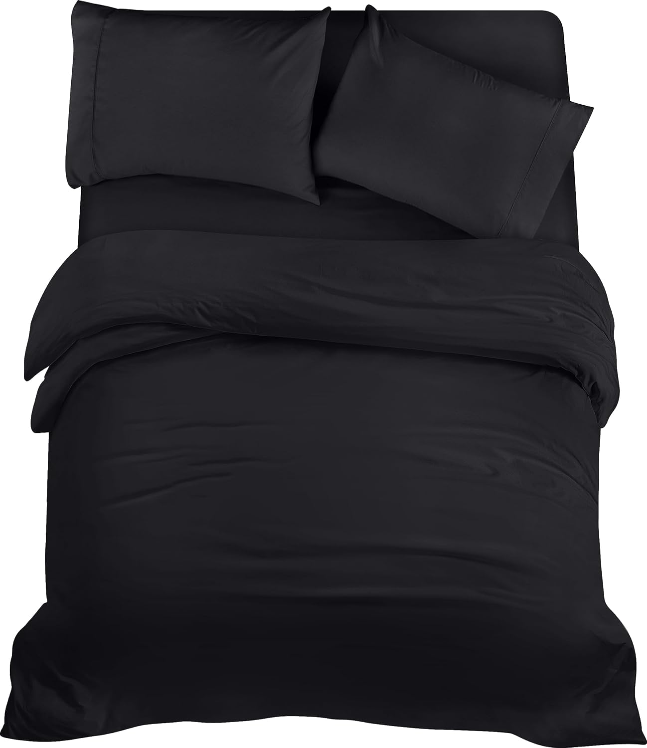 Utopia Bedding 4 Piece King Bedding Set - Pack of 6 - Duvet Cover, Fitted Sheet with Pillow cases - Soft Brushed Microfiber Polyester (Black) โ image 1