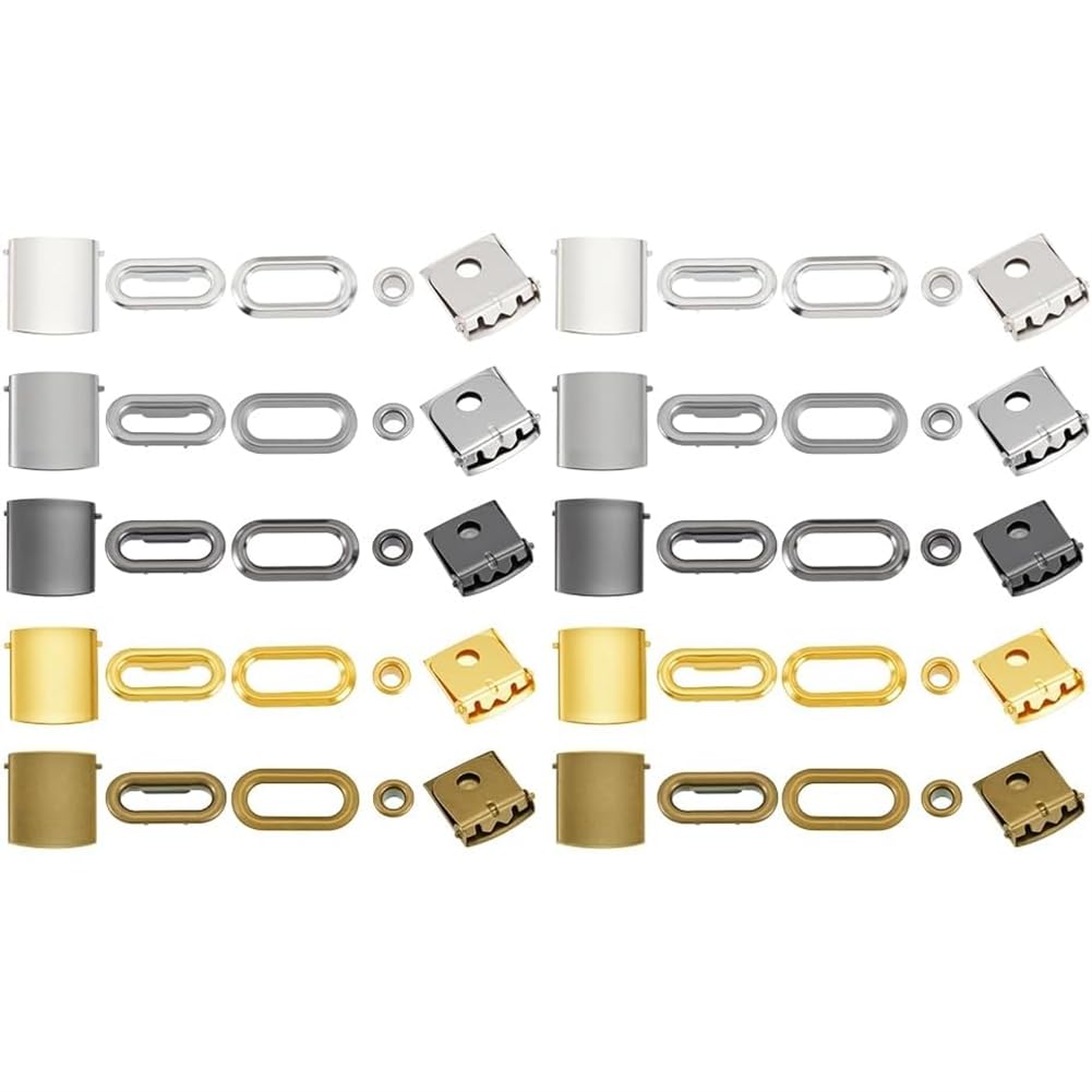 Udsknv[Ksl As Shown Stainless Steel Cap Buckle Adjustment Hat Cap Clip Buckle Closures- 40 Set In 5 Colors For Hats Backpack Bag Strap Repair