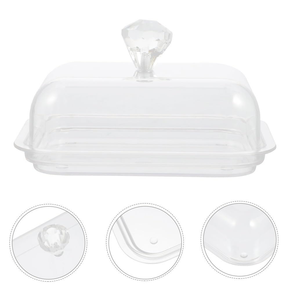 Mantequera Cajas Transparentes con Tapa for Mantequilla for el hogar, Cocina y encimeras. Mantequera