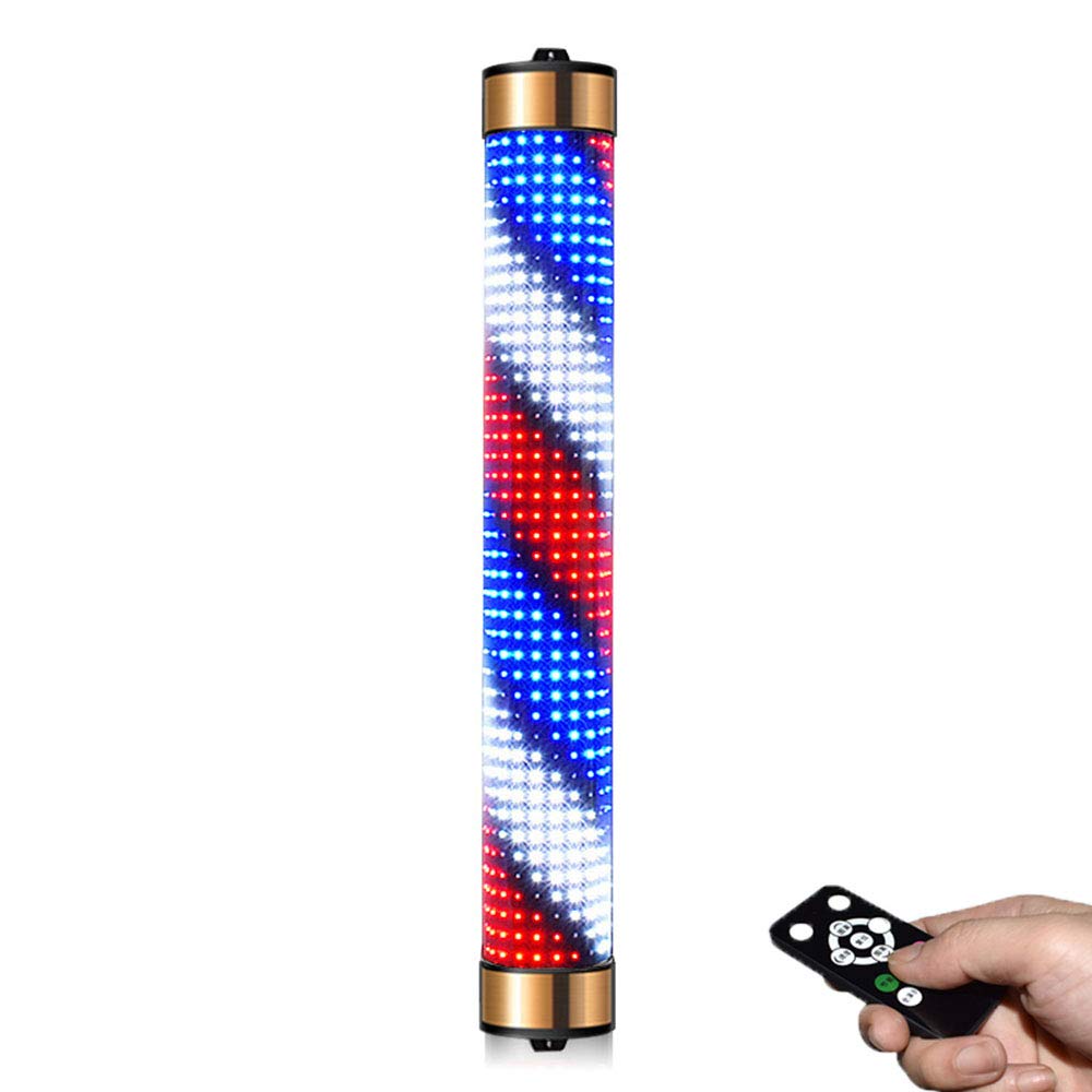 Flashing lights Barber Pole LED Light,classic Style Hair Salon Barber Shop Open Sign Rotating LED Strips,wall-mounted Outdoor Wall Light,semi-circular,Waterproof Save Energy,remote Control,multi-size