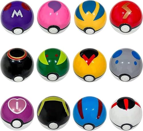 12pcs Pocket Ball Super Fighting Toys Set Pokeball Action Figures Collection Pocket Monster Action Figure for Children's Toy Set Birthday Party Gift Idea Toys