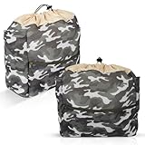 2 Pcs Saddle Hunting Dump Bag - Tree Dump Pouches with Camouflage, Saddle Pouches with Drawstring/Zip Pocket Bag, Lightweight Hunting Gear Accessories for Outdoor Sports