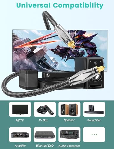 Cable de audio óptico Toslink de 3 metros para televisión y barra de sonido 6
