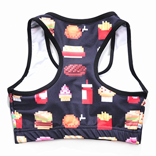 Image of Sister Amy Women's Aerobics Gym Dance Yoga Vest Printed Sports Bra Top Vest