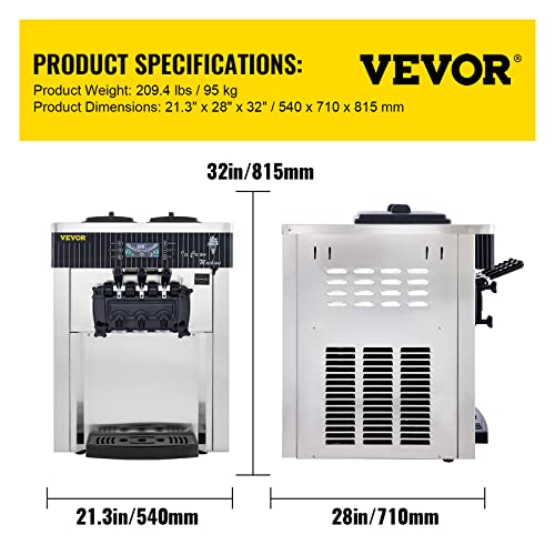 VEVOR Speiseeisbereiter Weiß Eismaschine 2200 W, 2 x 6 L Desktop Maschine Ice Cream Maker 220 V Speiseeisbereiter mit Eikegel Eierablage Edelstahl Maschine – Bild 8
