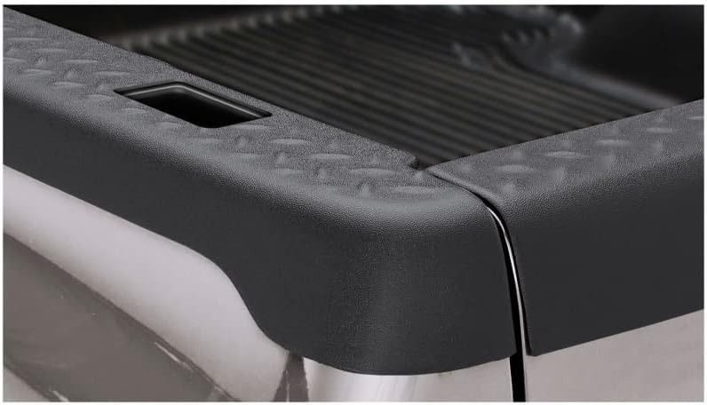 Miniatura 2 de Bushwacker Tapas de barandilla de cama  DiamondBack con agujeros de estaca  Juego de 2 piezas, negro, acabado liso  49506  Compatible con