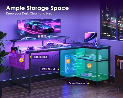 ODK Gaming Desk 48-inch Black thumbnail 7