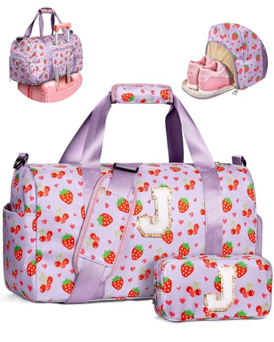 Elilier Girly Gifts for Girls, Initial Duffle Dance Bag for
