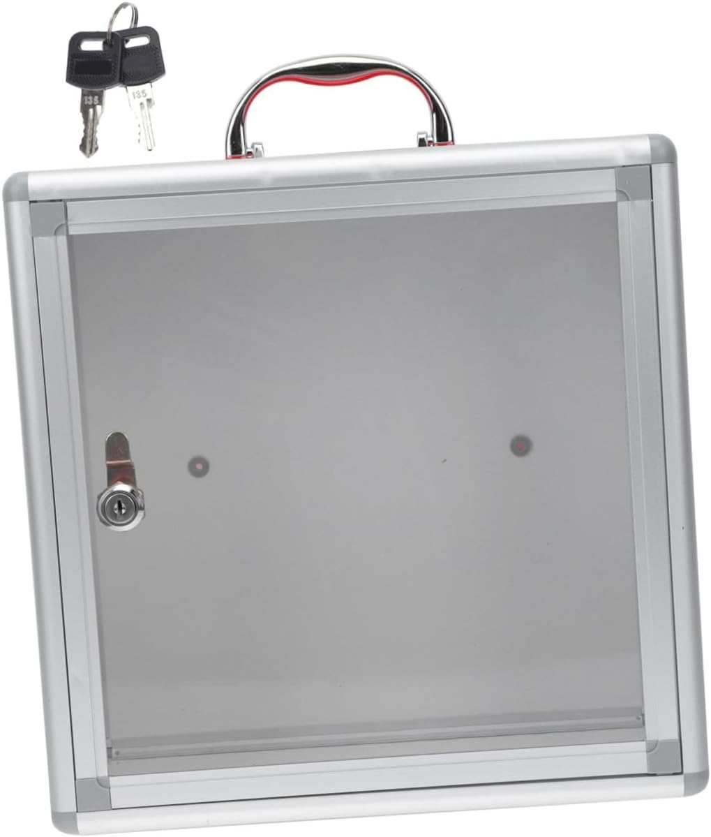 1set Lockable Donation Box Key Wall-mounted Mail Storage Suggestion Case Metal Collection Box for Fundraising Raffles and Customer Feedback Easy Installation