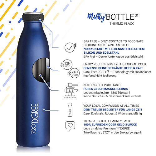 720°DGREE Roestvrijstalen Drinkfles "milkyBottle" - 750ml - BPA-Free, Lekvrij, Geschikt voor Koolzuur - Thermosfles voor Sport, Universiteit, School, Fitness, Outdoor, Camping - Image 3