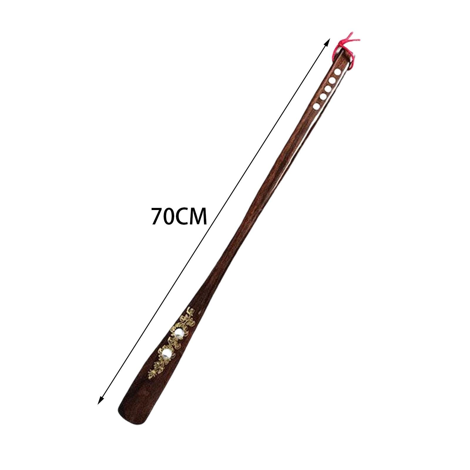 Calzador Largo de Madera con Mango Ergonómico y Cuerda de Almacenamiento Herramienta para Calzado Ayuda para Vestir Removedor de Calcetines Adecuado