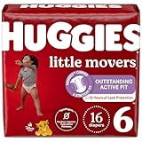 Huggies Little Movers Baby Diapers, Size 6, 16 Ct