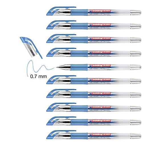 edding 2185 roller gel - azul - 10 rotuladores - 0,7 mm - bolígrafo de gel para escribir, colorear o decorar bullet journals - rotulador de gel para mandalas