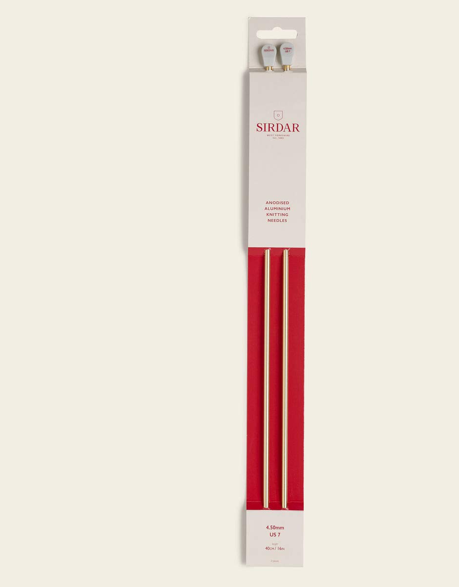 Sirdar Knitting Needles 4.50mm/ US 7 - Anodised Aluminium. Length 16''/40cms