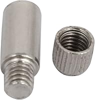 Vista 3 de uxcell Estante de gabinete de vidrio de madera 0.315 in de diámetro de acero inoxidable Soporte Pins 5PCS