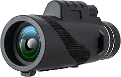 Monóculos telescópicos 80 x 100 de alta potência, alta definição, para adultos, acampamento, trilhas, preto