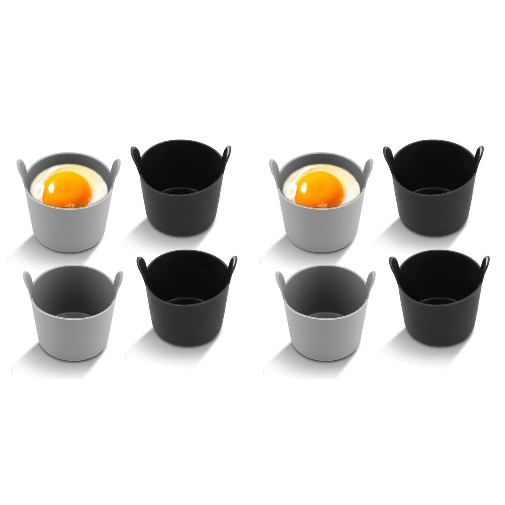 Hndhbfgrt 8pcs Ramekins for Air Fryer,Air Fryer Egg Moulds with Dual-Handle Reusable Air Fryer Egg Moulds for Air Fryer