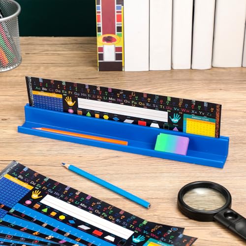 Image of PerKoop 5 Pcs Classroom Desk Name Plates Holder Set