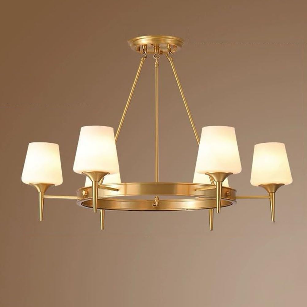 Lustre en laiton de style industriel rétro chic pour salon