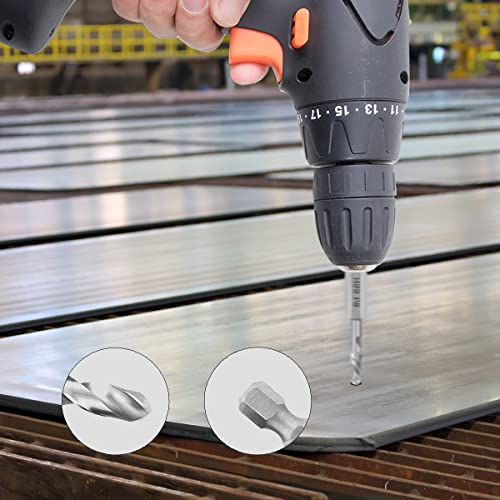 Yenjo 5 Pieces Stubby Drill Bit Set For Metal, 6542 Hss 1/4 Inch Quick Change Hex Shank Short Length Drill Bits For Right-Angle Drill Attachment And Used In Tight Spaces #TOP6