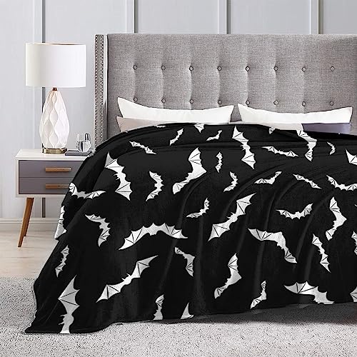 Bats Halloween Goth Fleece Flannel Blanket Throw Warm Lightweight Blankets For Home Office All Season (Bats Halloween Goth, 50X40) #TOP5