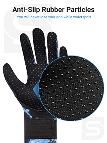 Summshall Wetsuit Gloves 3MM Neoprene Gloves Water Resistance Thermal Antislip Warm Swimming Gloves for Men Women Spearfishing Surfing Rafting Kayaking Paddling Scuba Diving - Image 3