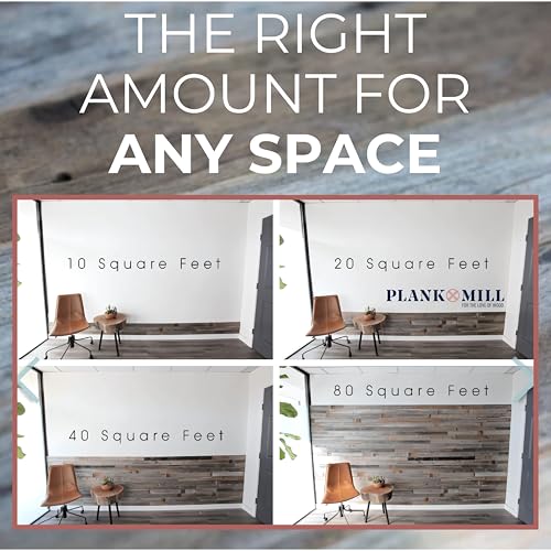 Epic Artifactory Plank and Mill - Reclaimed Barn Wood Wall Panels - Simple Peel and Stick Planks for Accent Walls, Kitchens, and Other Projects - 40 Square Feet of 3" Wide: Classic Barn Wood