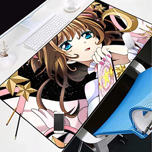 Tapis de souris gamer 1000x500 mm XXL à surface texturée 3D Starry Magic Girl
