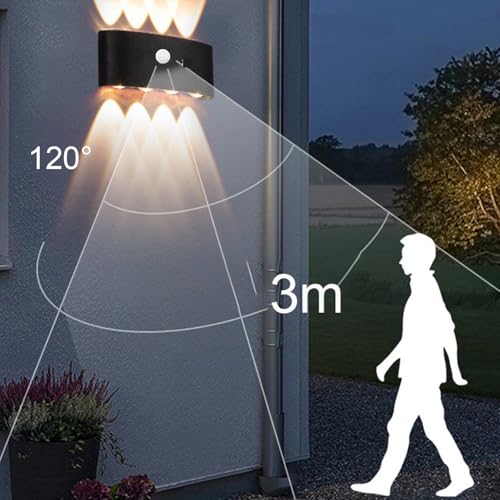 Lámpara de pared LED con sensor de movimiento exterior e interior impermeable IP65 3
