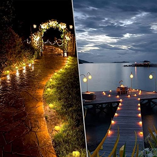 PChero LED Flickering Tea Lights with Timer, 12 Packs Beige Flameless Battery Votive Candles Electric Fake Tealights for Home Party Birthday Halloween Christmas Decoration  Warm White