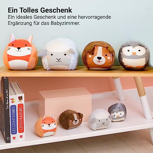 Little Big Friends Roly Poly Balls | Sensory Ball Spielzeug für Baby, 4er Set | Waldthema