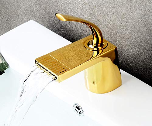 24x7 eMall Waterfall Heavy Single Lever Basin Mixer ~ with 2 Braided Connection Pipes 450mm (Without pop-up) (Golden Waterfall) (B07SC3K4RN) Amazon Price History, Amazon Price Tracker