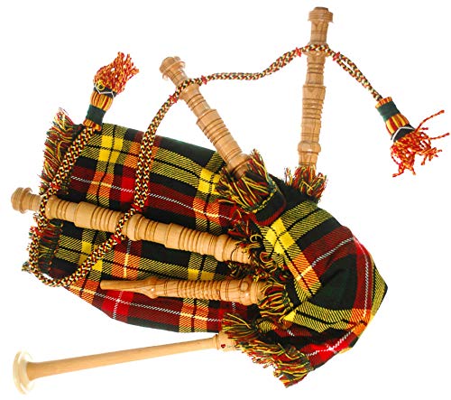 Kids Bagpipe Miniature Playable Bagpipe with Reed In Buchanan Tartan