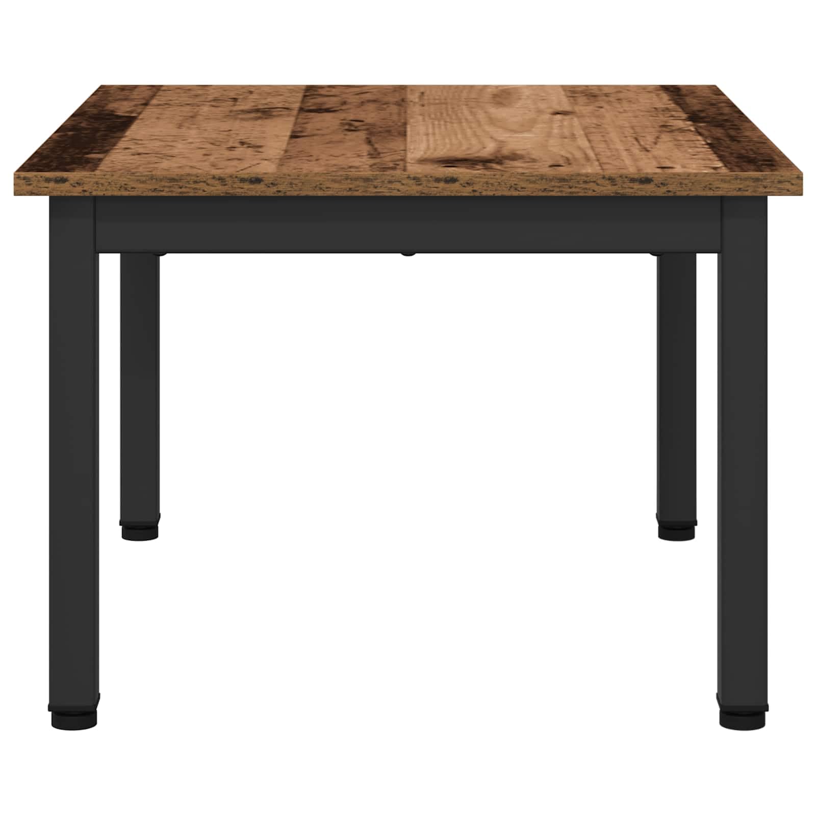 Tavolino da salotto in legno anticato, 60 x 50 x 36 cm, con telaio in metallo, rettangolare, stabile, robusto, per soggiorno, ufficio, lounge, stile scandinavo, vintage, salvaspazio