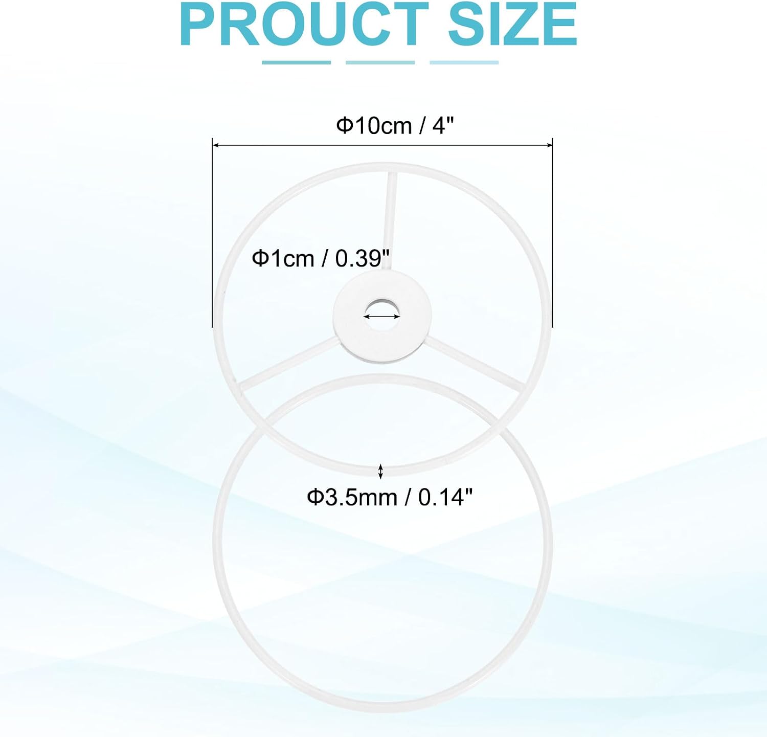 PATIKIL 4 Inch E26 E27 Lamp Shade Ring Frame, 3 Pack Lampshade Holder Wire Frame DIY Drum Ring for Table Floor Lamp White image 2