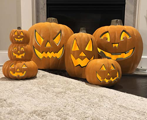 Jack-O-Lanterns-Large-Halloween-Pumpkin-Lanterns-with-Pre-lit-LED-Bulbs-Gaint-IndoorOutdoor-Light-Up-Pumpkins-for-Halloween-Decorations-in-Garden-Patio-Front-Door-Decor Jack O Lanterns Large Halloween Pumpkin Lanterns with Pre lit LED Bulbs Gaint IndoorOutdoor Light Up Pumpkins for Halloween Decorations in Garden Patio Front Door Decor