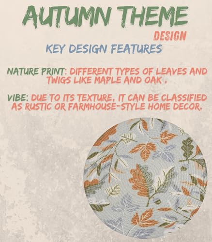 Image of LaVichitra Cotton Table Placemat | Dining Table Mat | Bed Side Table Mat | Cotton Round Shape Placemats | Washable PlaceMat for Shelves & Plant Pots - Pack of 6, Autumn Theme
