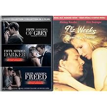 Fifty Shades of Grey / Fifty Shades Darker / Fifty Shades Freed 3-Movie Collection & 9 1/2 Weeks Original Uncut Uncensored Version [4-Movie DVD 2-Pack]